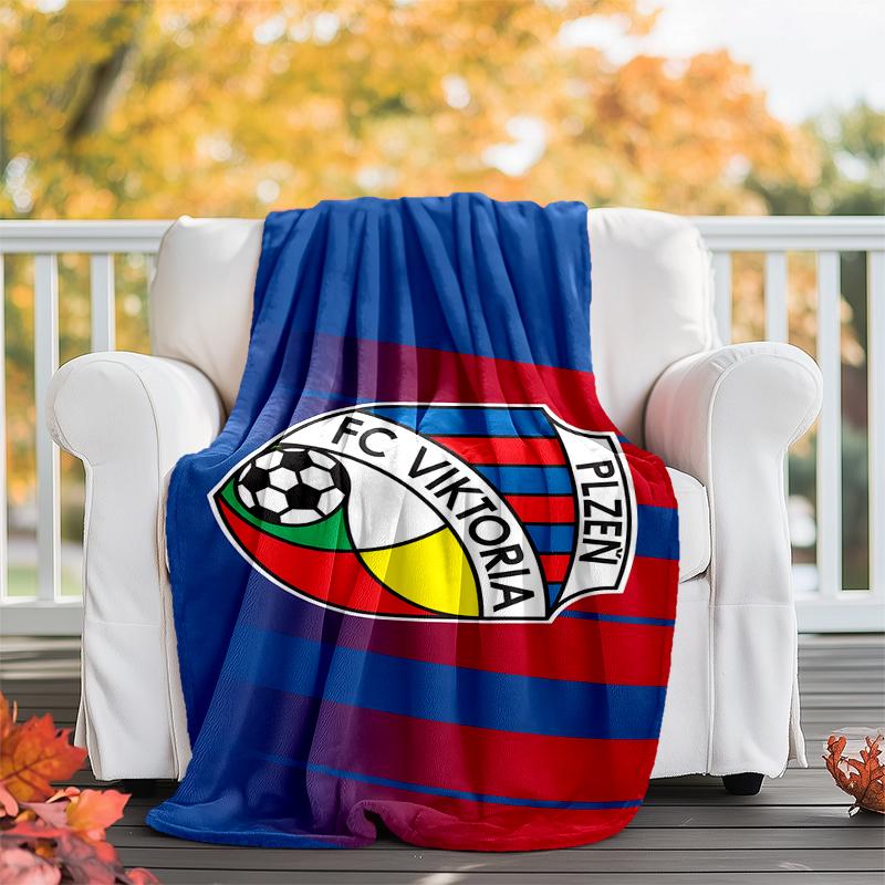 FC Viktoria Flannel Blanket Soft All-Season Throw, Design for Camping, Car Travel, Hiking Sofa, Bed, Office Perfect Gift for Parties