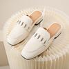 Fashion 2024 Studs Mules Woman Closed Toe Slip-on Heel Sandals Ladies Elegant Outdoor Slide Shoes
