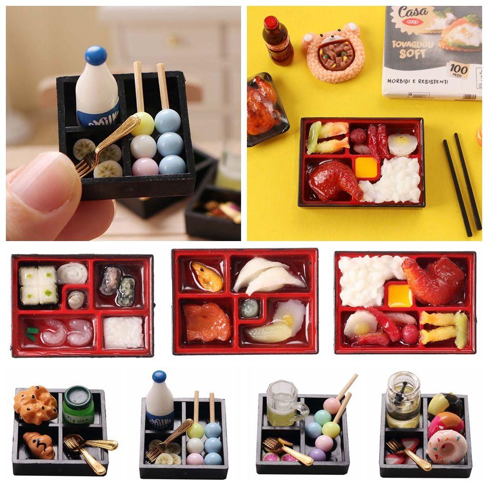 Scene Model Photo Props Doll Accessories Simulation Food Toy Miniature Snack Drink Dollhouse Bento