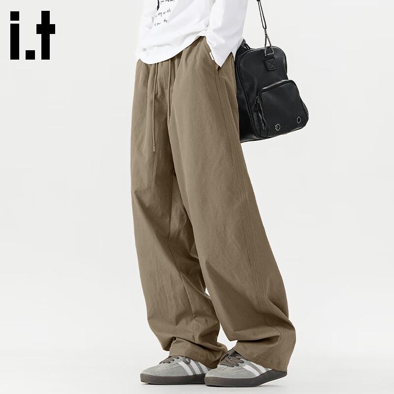 fingercroxxit Men's American Style Loose Fit Straight Leg Casual Pants