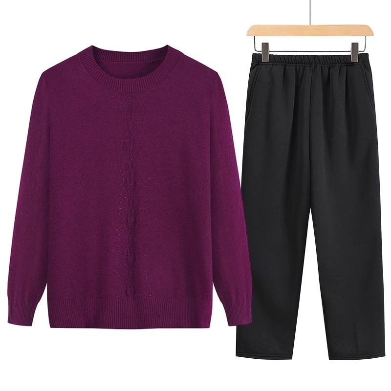 Женский осенне-зимний топ с полувысоким воротником: Новый эластичный свитер однотонной расцветки для людей среднего и пожилого возраста