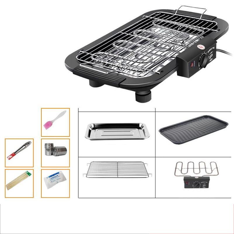 Бытовой электрический гриль Электрический гриль Крытый небольшой бездымный электрический гриль Электрическая плита для барбекю Многофункциональная портативная печь для барбекю