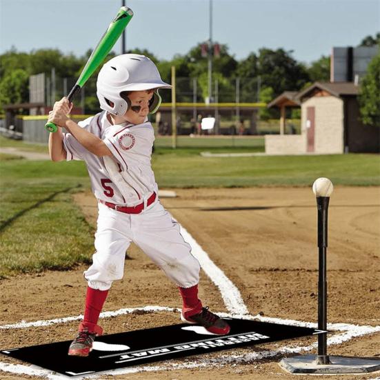 Бейсбольный коврик для ударов с пальцами ног, обращенными к месту. Нескользящий дизайн. Износостойкий. Игрок-левша. Игрок в софтбол.
