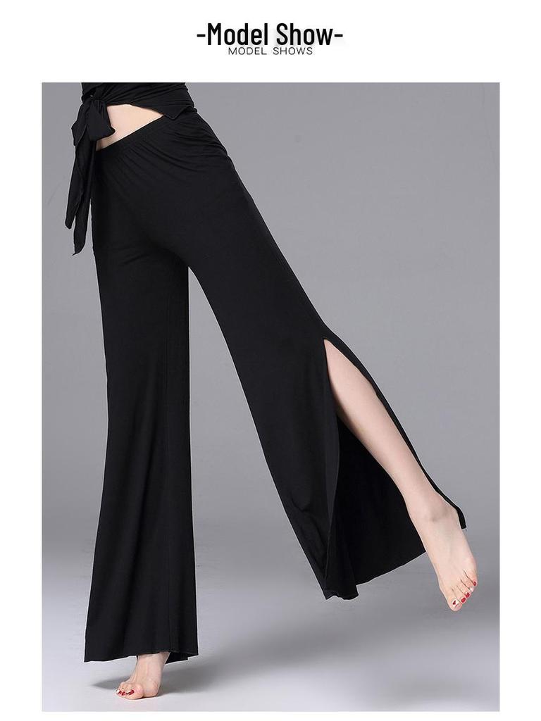 Женские свободные драпированные модальные брюки широкие от бедра для танцев и йоги 2025