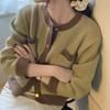 Spring and Autumn New Sweater Jacket Women's Color Matching Loose Outer Wear Knitted Cardigan Korean Gentle and Sweet Small Coat