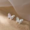 New Exquisite Women's Fashion Colorful Zircon Hollow Butterfly Stud Earrings Luxurious Butterfly Earrings Jewelry Gift ZPG