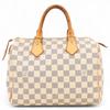 Auth Damier Azur Speedy 25 Boston Bag Handbag PVC N41371 Lv5557nj