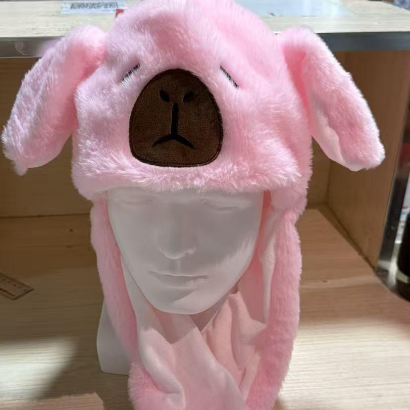 Шапка капибары с подвижными ушами - Милый, универсальный рождественский подарок с танцующей функцией подушки безопасности