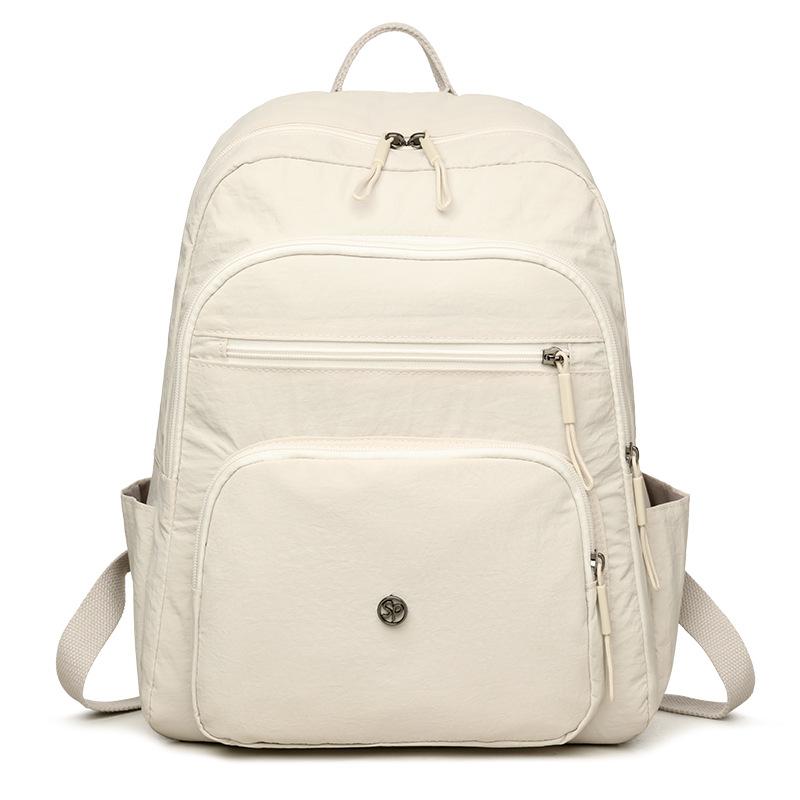 Однотонный рюкзак женский многослойный карман водоотталкивающий нейлоновый рюкзак