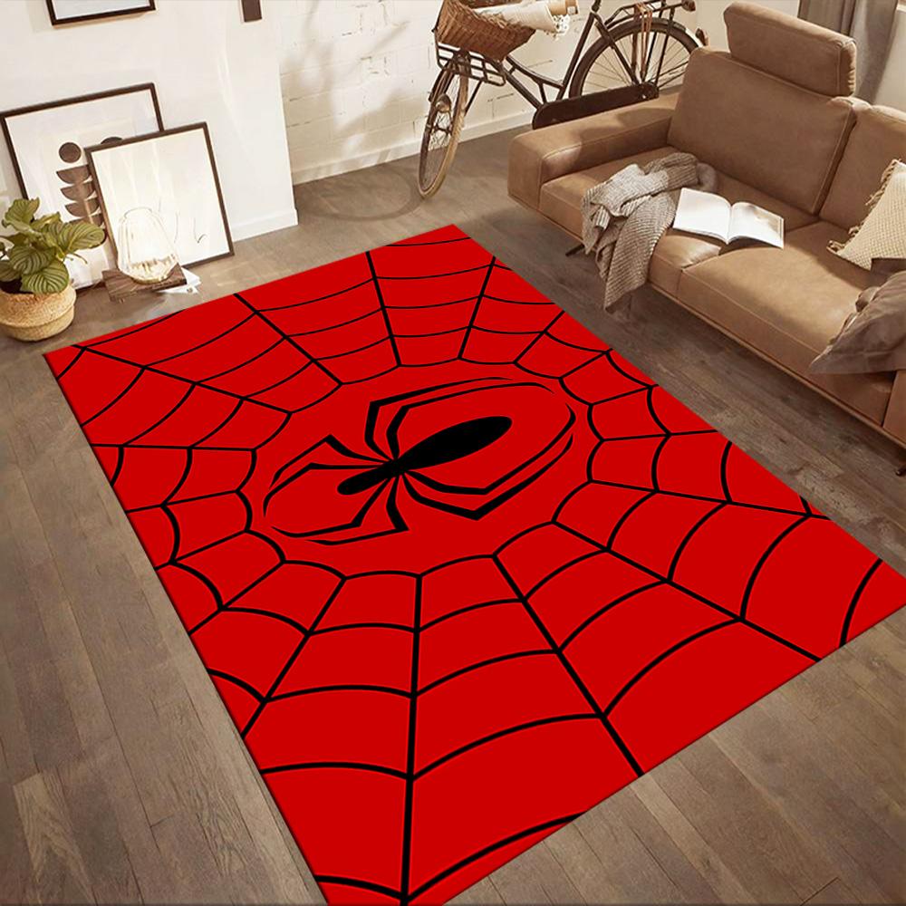 Spider Web Area Rug Design for Hallway Dormitory Bedrooms Entryway Anti-slip Rug Anime Office Decor Gift for Festivals