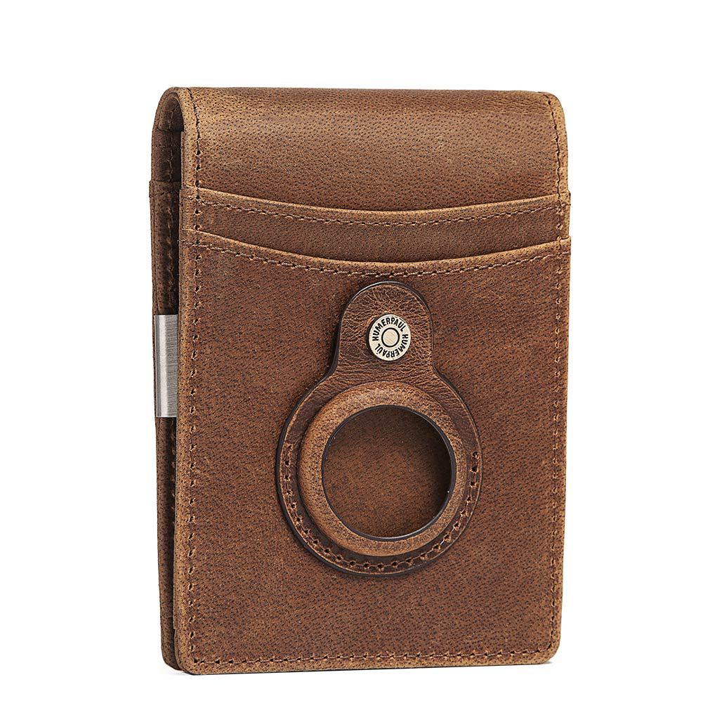 RFID Change Collet Layer Cow Pickup Bag Suitable for Airtag Change Bag US Dollar Clip Leather Men's Wallet