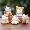 Милая миниатюрная фигурка кота-хлеба для микро-ландшафта, креативный декор, мини-аксессуар для рабочего стола, подарок для всех возрастов