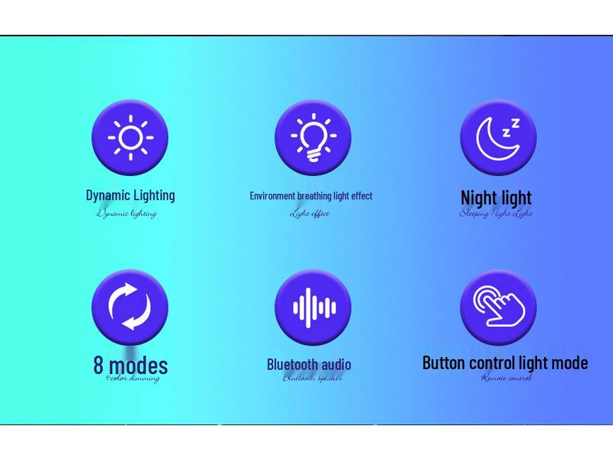 Aurora Starlight Moon Projector: Colorful Bluetooth Speaker & Atmosphere Lamp