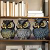 Owl Themed Resin Art Small Sculpture Decorative Piece Collectible Ornament for Bookshelf Desktop Office Decors Gift 55KF