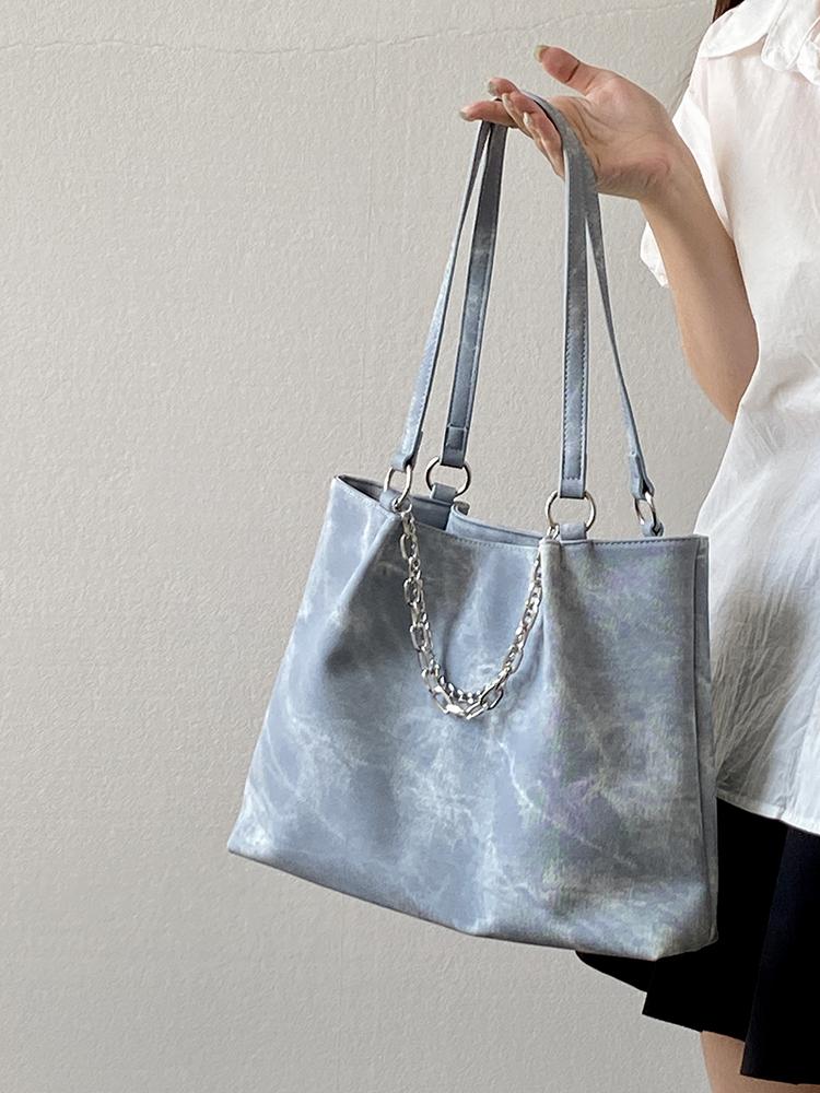 Большая вместимость Портативные Женские Сумки на Плечо для Студенток Текстура Искусственная Кожа Женские Сумки Ручные Сумки Цепочка Повседневная Сумка-тоут Подмышечная Сумка для Женщин
