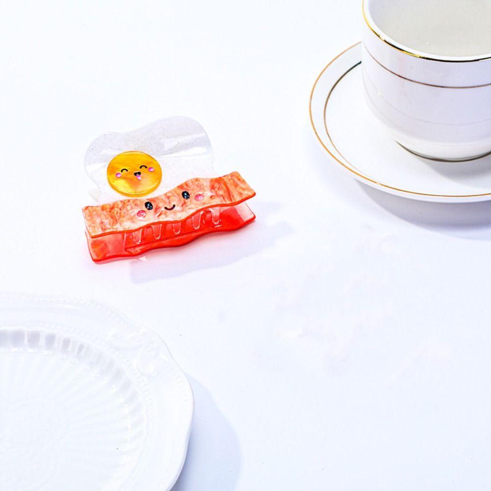 Toast Acetate Hair Crab Clip Cute Delicious Food Claw Clip Lovely Croissant Shark Clip Girls