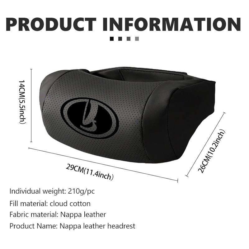 Car Leather Headrest Interior Supplies Seat Protect Neck Pillow Accessories For Lada Niva Vesta 4X4 Largus Priora Granta Samara
