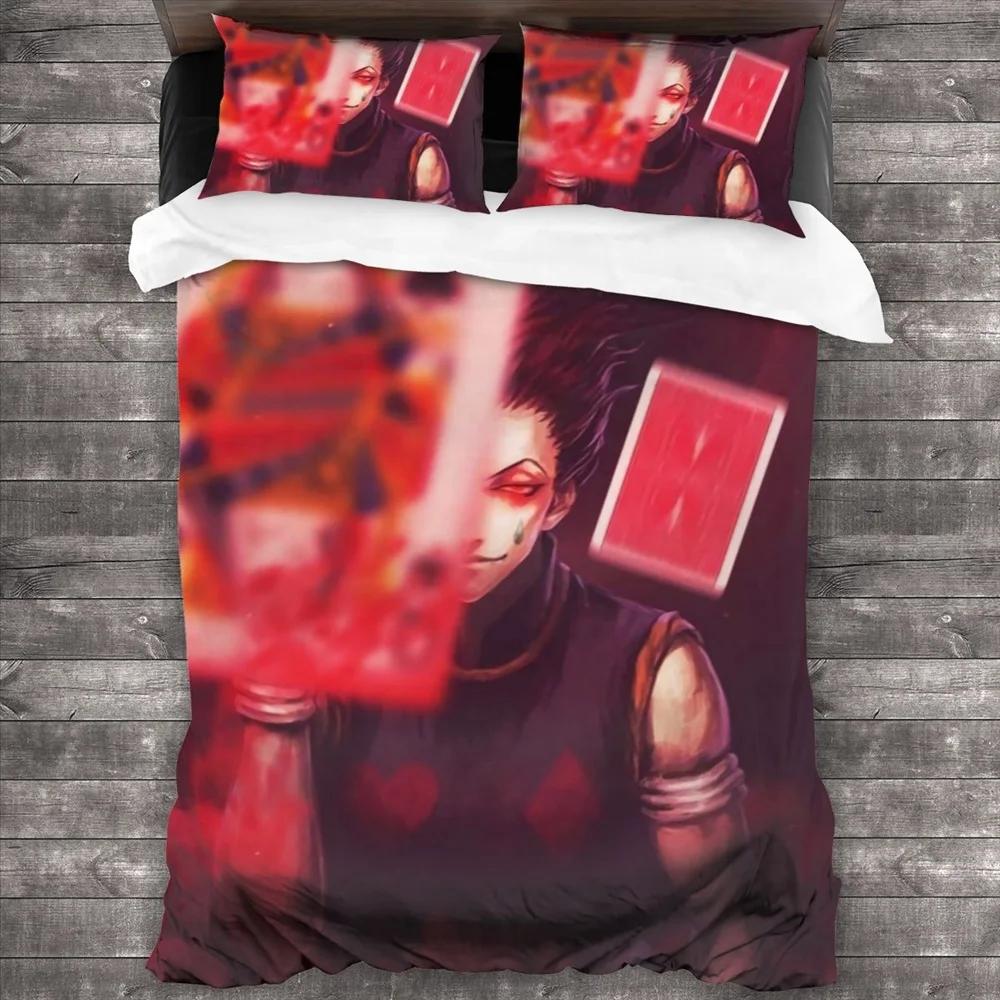 Аниме Хантер х Хантер Постельный набор 3 предмета Мультяшный пододеяльник Покрывало Японская манга Домашний текстиль Декор для спальни