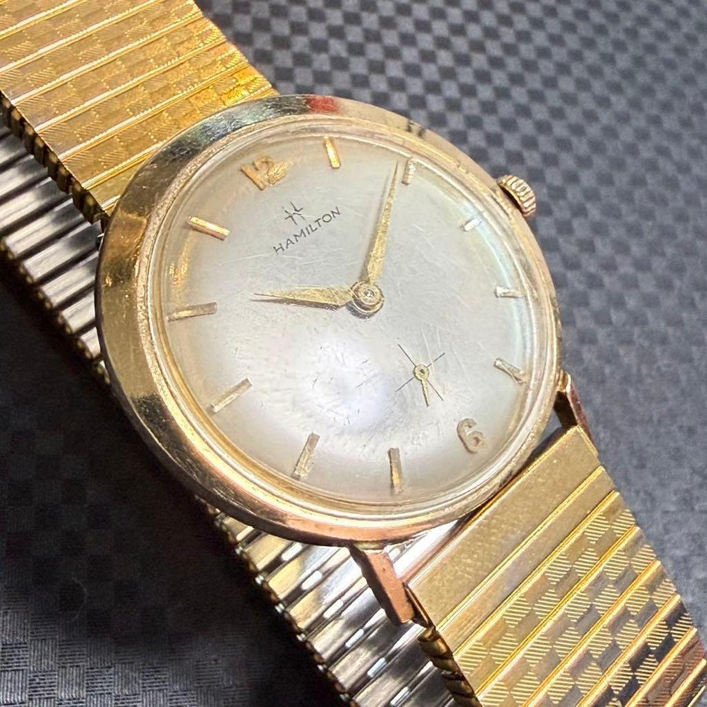 Used Rare Hamilton Asymmetrical Ventura Flight 2 Gold Manual Wind Vintage