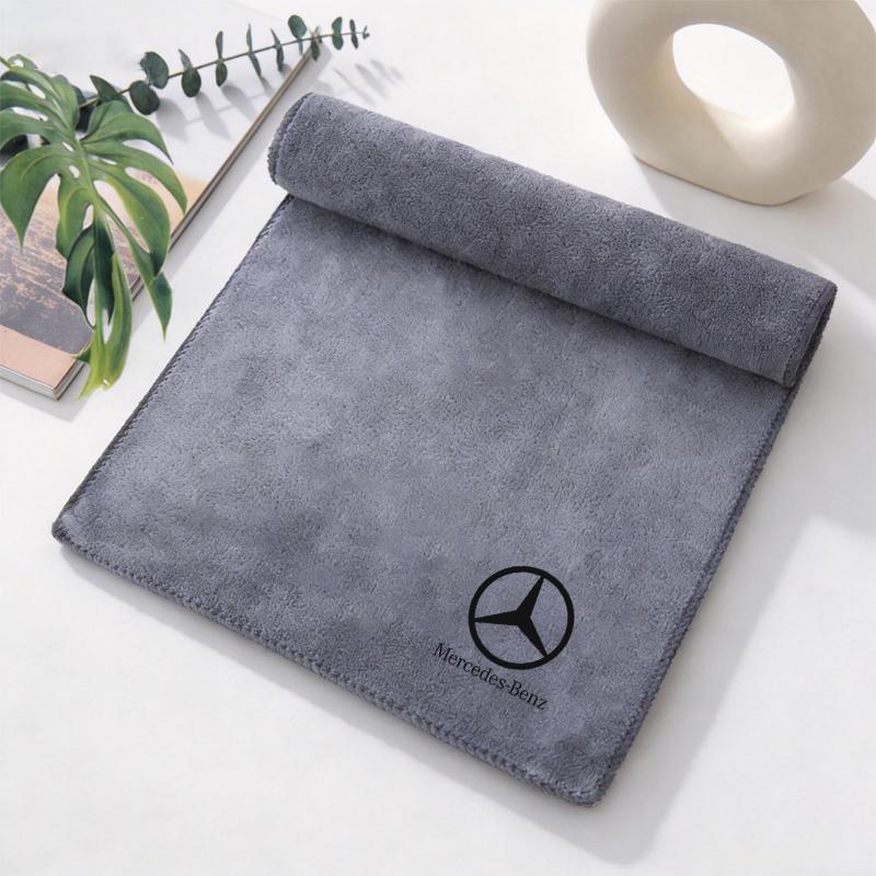 Car Double-Faced Plush Absorbent Towel Cleaning Cloth For Mercedes Benz AMG W204 W205 W211 W212 W213 W176 GLA CLA Stickers EUVWX1