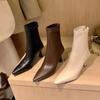 Fashion High Heels Pointed Toe Women Ankle Boots Fad Elegant Shoes 2025 Winter Chelsea Short Boots New Trends Pumps Dress Boots De Mujer