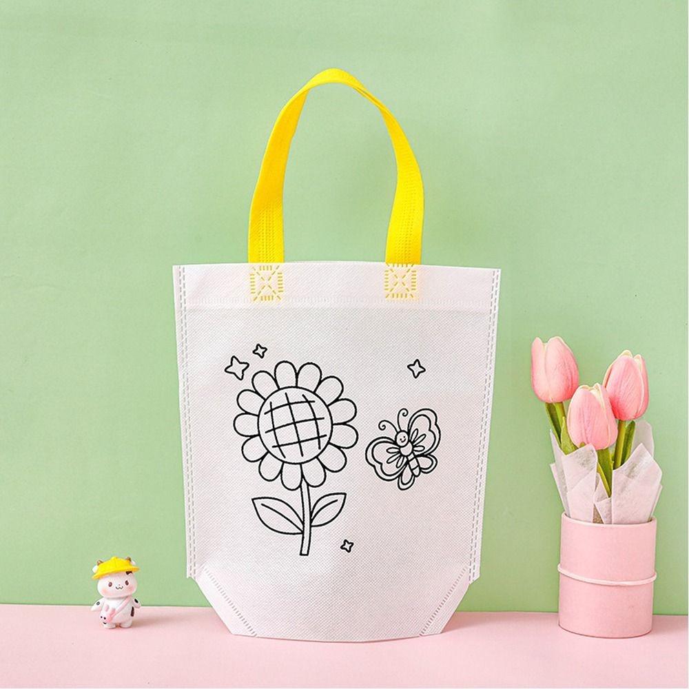 Coloring Goodie Bags Double Sided Graffiti Bag Non-woven Fabric Handbag New Graffiti Pack  Children