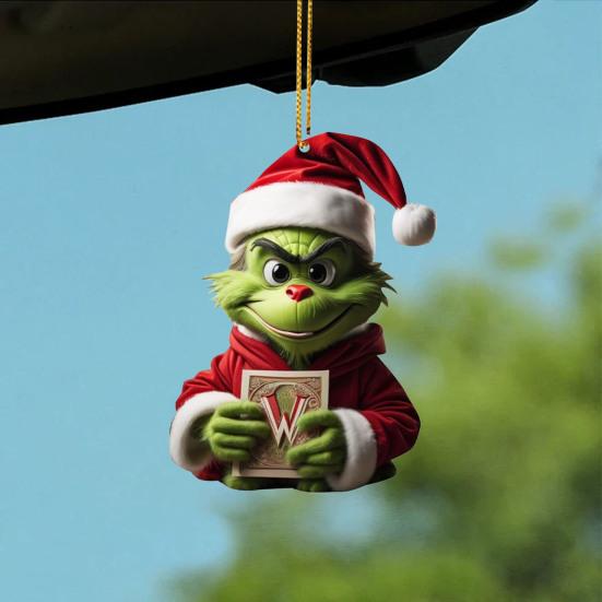 Подвеска в виде рождественской елки с ремешком, легко подвешивается, дизайн эльфа, 26 стилей с буквами