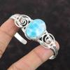 Браслет-манжета Larimar, стерлинговое серебро 925 пробы, браслет, ювелирные изделия из драгоценных камней, регулируемый браслет, браслет-манжета ручной работы, подарок для мамы, элегантные ювелирные изделия