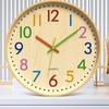 Colorful Numeral Wall Clock 12 Inch Quartz Clock Decorative Children Clock  Bedroom Decor