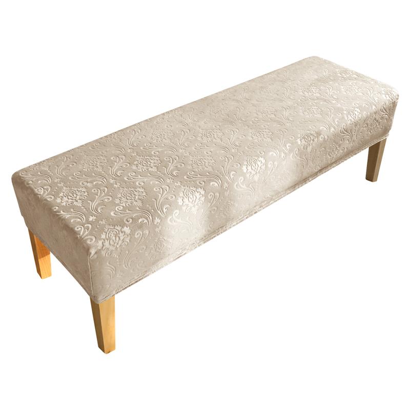 Velvet Embossed Piano Stool Cover Home Dressing Room Bench Printed Elastic Dust Cover Soft Stretch Dining Room Chair Protector