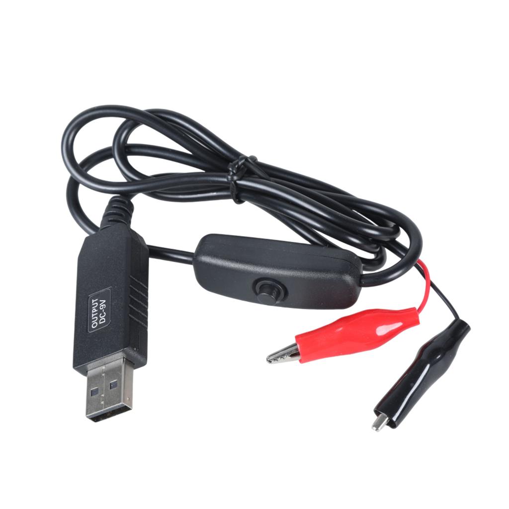 Зажимы типа «крокодил» USB-вход 5 В 2 А на выход 9 В 0,6 А, адаптер питания, кабель для камеры безопасности и беспроводных маршрутизаторов