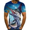 Summer Funny Fish 3D Print T-Shirts Streetwear Men Casual Fashion Harajuku Oversized O-Neck T Shirt Tees Tops Clothing