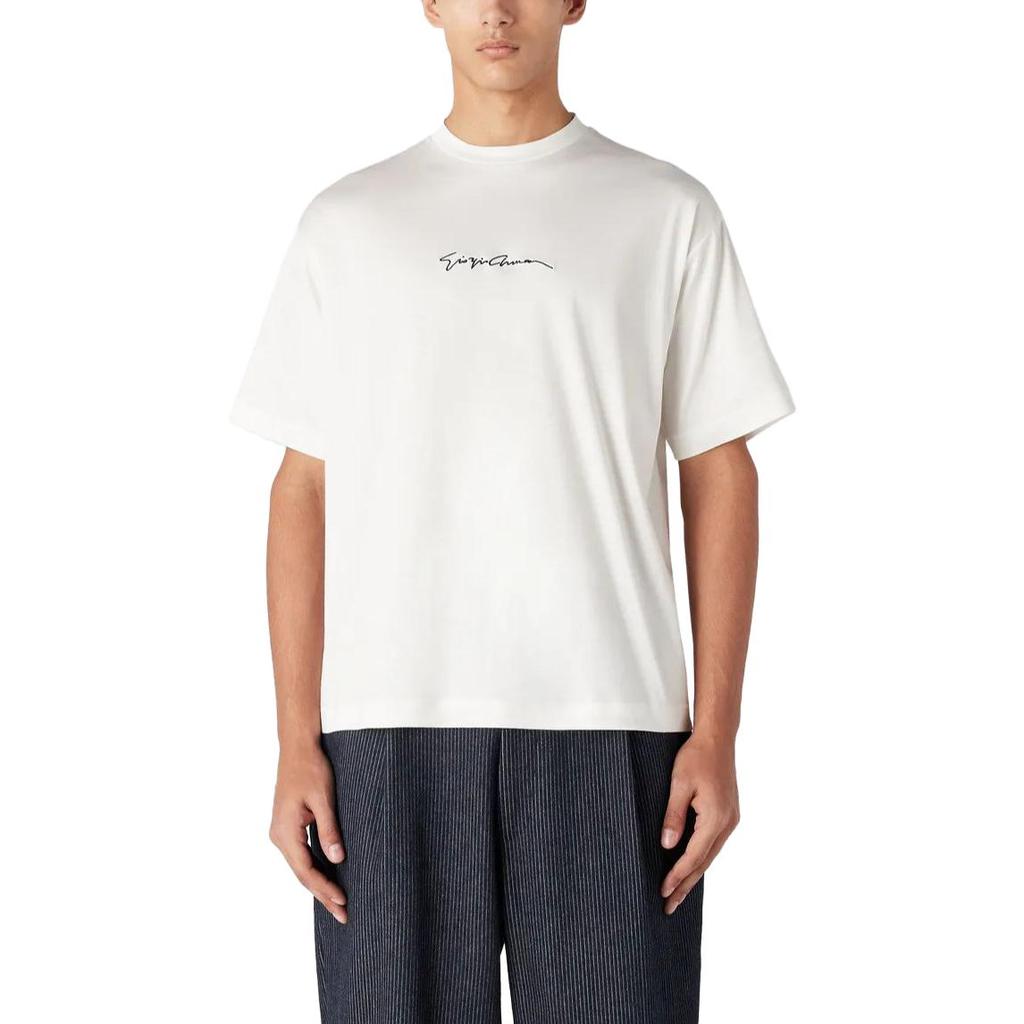 EMPORIO ARMANI T Shirts Men's White Crew Neck Moderate Straight Fit 6RST9AS-JM1Z1-U1AX