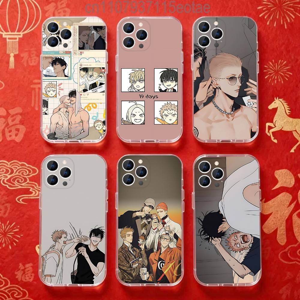 Cartoon BL 19 Days Comics Phone Case For iPhone 17,16,15,14,13,12,11 Pro,Max,Plus,X,XS,XR,SE4,E Mini Transparent Soft Cover