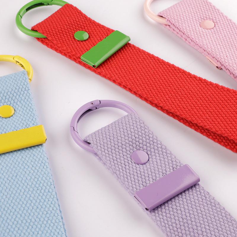 Korean INS Style DIY Canvas Embroidery Keychain - Handmade Heat Transfer Blank Keyring Pendant.