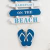 Beach Flop Wall Ornament, 19.5x47cm Wood Door Porch Hanging Decoration, Home Decor