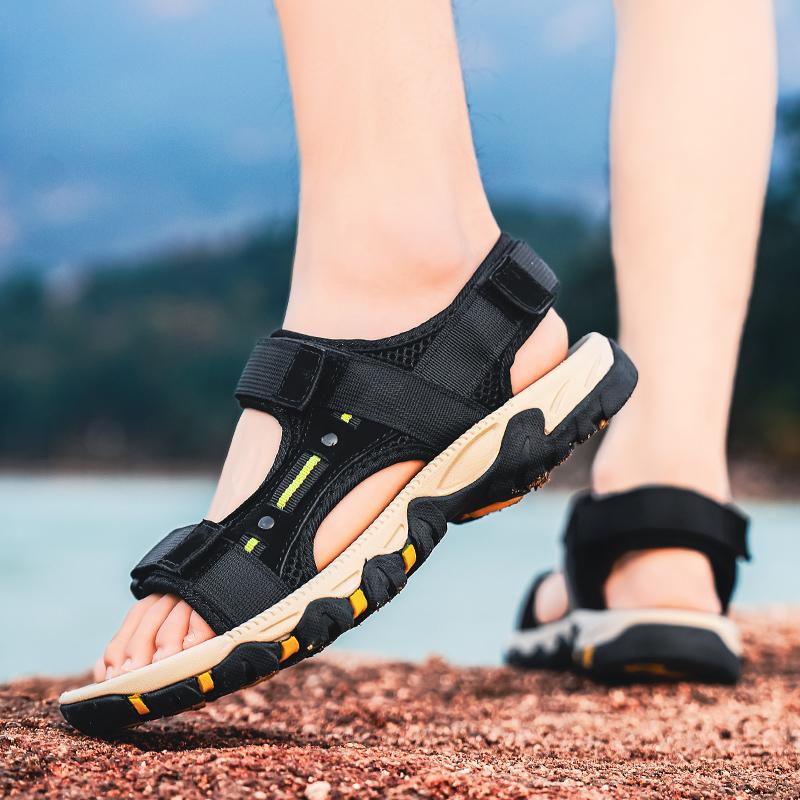 Мода Мода Лето Мужские Сандалии Дизайнерская Пляжная Обувь Мужские Уличные Шлепанцы Спортивные Дышащие Лоферы Роскошная Обувь на Плоской Подошве