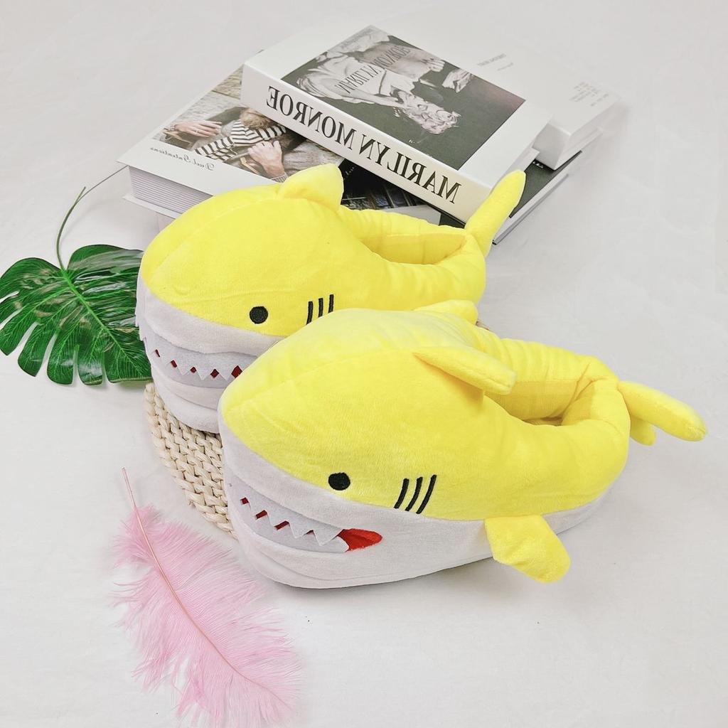 Забавные пушистые тапочки с акулами для мужчин и женщин, свободный размер, зимние домашние тапочки для девочек и взрослых, пушистые тапочки с акулами, домашняя обувь унисекс