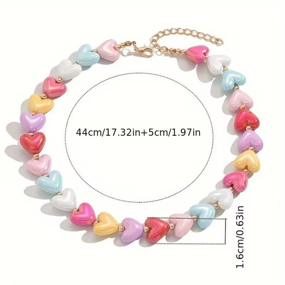 Acrylic Heart Shaped Necklace High-End Women's Jewelry Accessory New Dopamine Love Necklace Gift