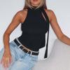 Однотонный бант халтер женский без рукавов облегающий майка уличный стиль мода простой дизайн