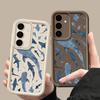 Чехол из ТПУ с принтом акулы и дельфина для Samsung Galaxy A17 A56 A36 A26 A55 A16 A15 A35 A25 5G S25 Edge S22 S23 Ultra S24 FE