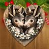 Rustic Wooden Sign with Adorable Donkey & Flowers Pattern - Heart-shaped Sign for Front Door, Wall Hanging Decor - Ideal Home Hanging Decoration