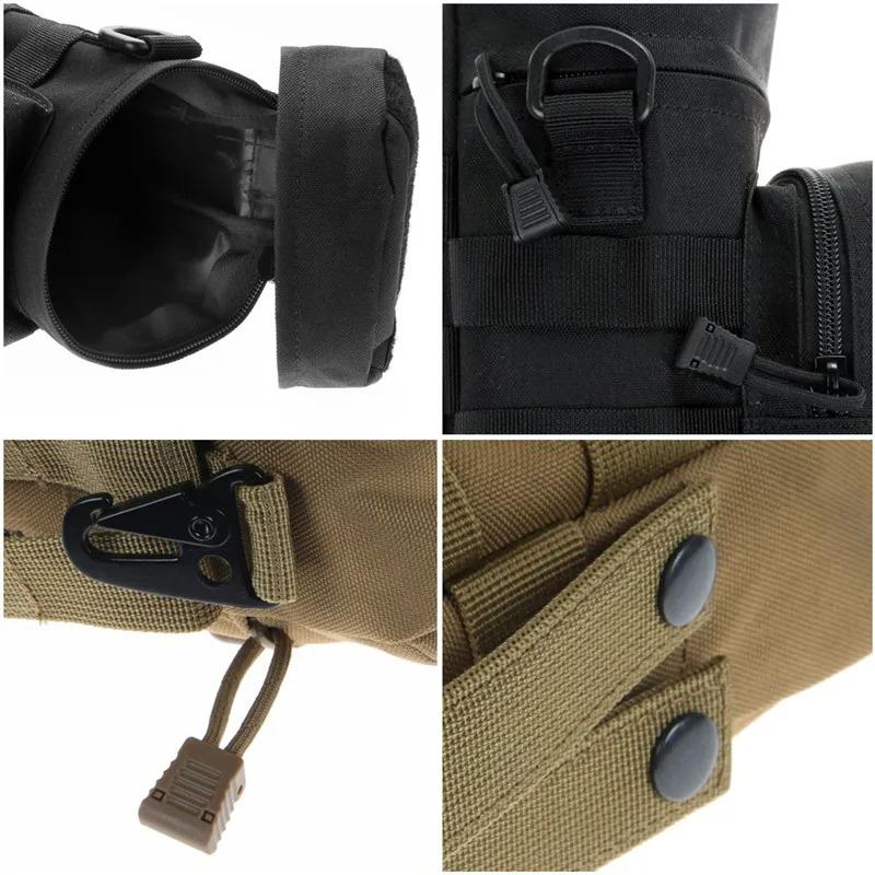 Сумка-чехол для бутылки воды Тактический держатель Molle для кемпинга, походов, велоспорта, рыбалки, путешествий, портативная сумка-переноска, чехол-держатель для чайника