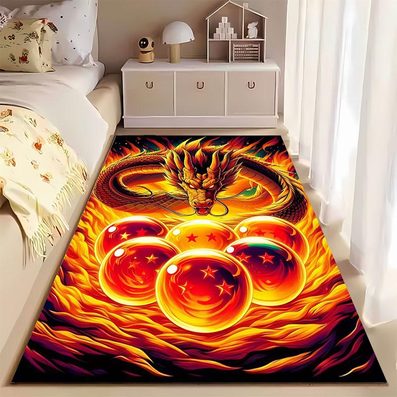 Golden Fiery Dragon Carpet suitable as a non-slip mat for the living room or bedroom sofa