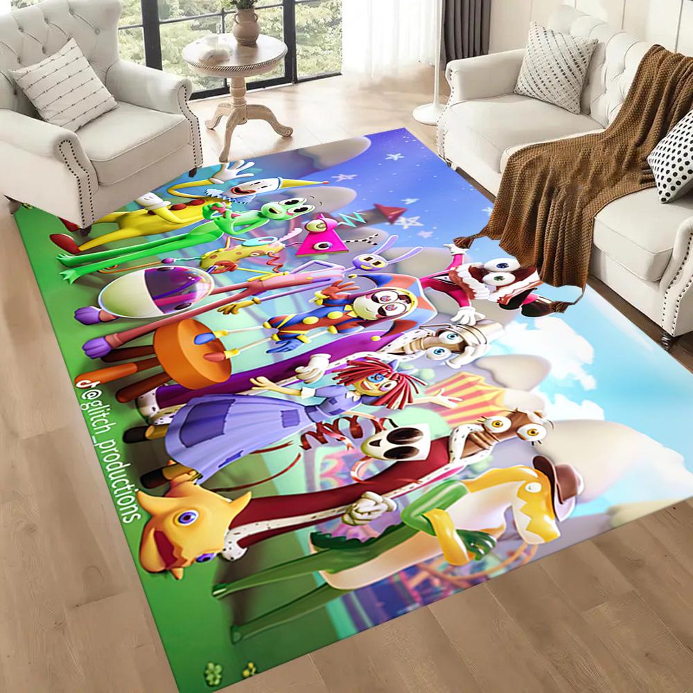 Digital Circus Area Rug Design for Living Rooms Study room Balcony Dormitory Anti-slip Rug Anime Office Decor Perfect Birthday/Christmas Gift Idea