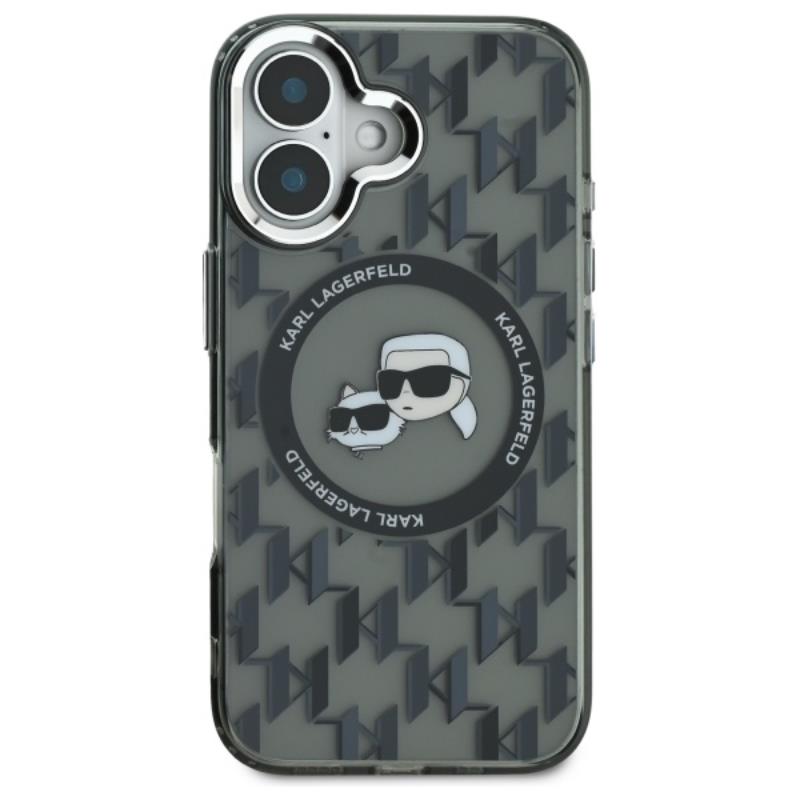 Karl Lagerfeld Iml Monogram Karl & Choupette Head Magsafe - Etui Iphone 16 (Czarny)