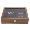 8 Grids Glasses Storage Box Wooden Sunglasses Display Case Travel Jewelry Organizer