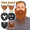 Artificia Realistic Fake Beard Funny Viking Braided Beard Pirate Play Halloween Fake Mustache Prom