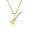 Jewelry Personality Trend Hip-hop Stainless Steel Guitar Pendant Street Classic Trendy Men's Titanium Steel Necklace