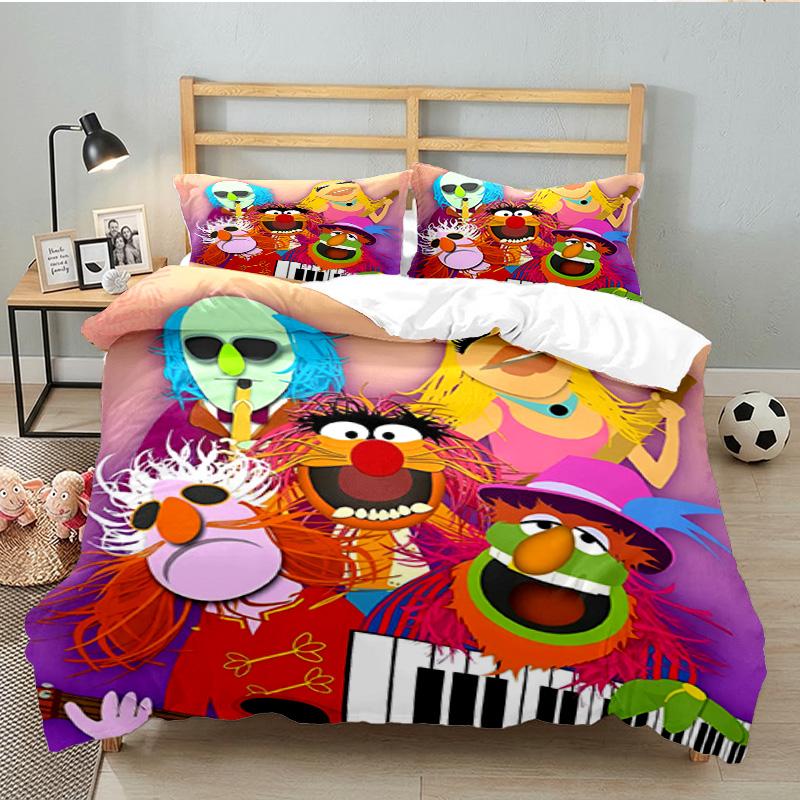 Muppet Rock Stars 3PCS Bedding set,Ideal for 1pc Duvet Cover And 2pcs Pillowcases Perfect for Fan gift,Ideal for Bedroom, Dormitory